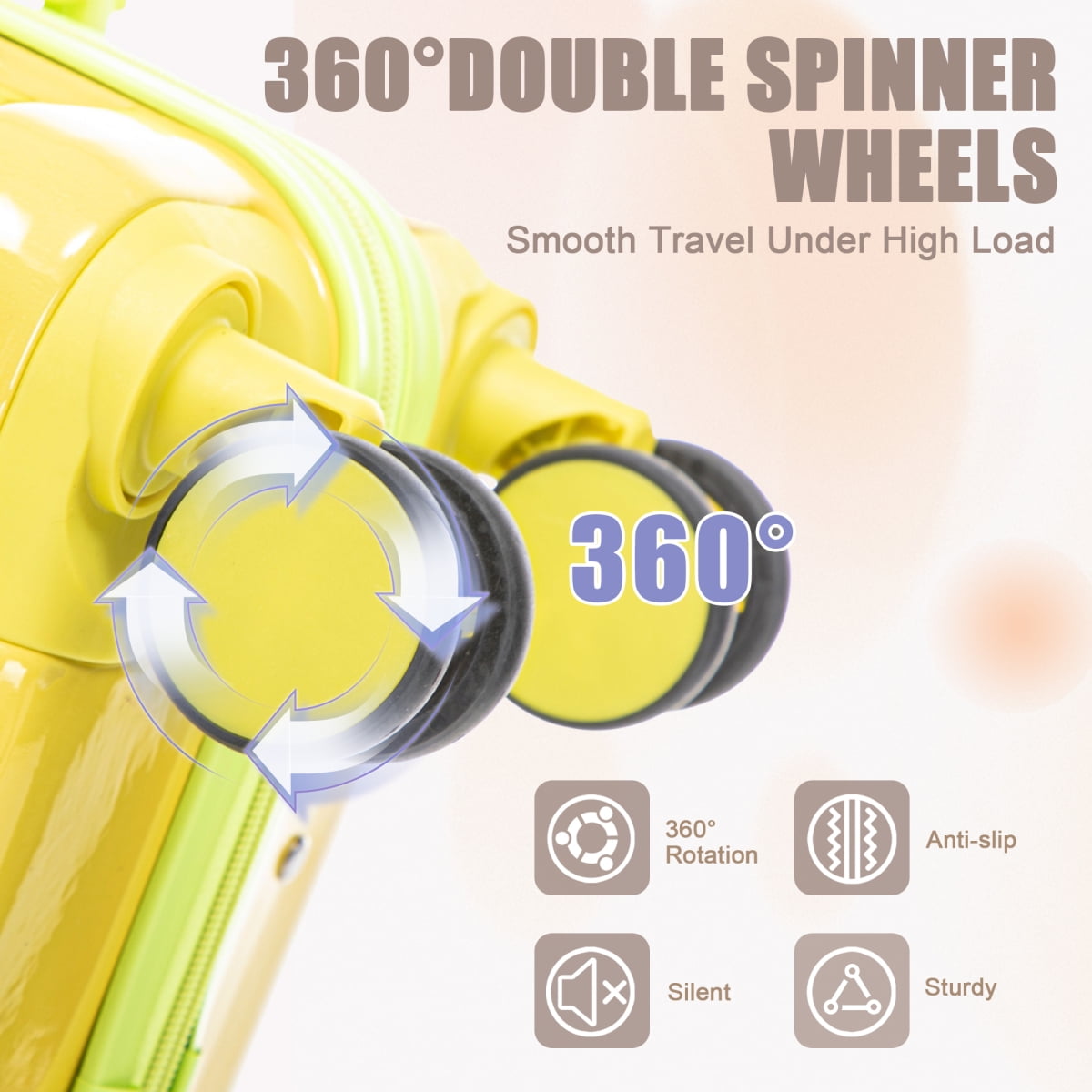 14"/20" 2 pcs/set Carry on Luggage with Spinner Wheels, Hardshell Suitcases with Gradient Color and Combination Lock, Checked Luggage for Travel Men and Women