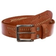 thumbnail image 2 of Snap On Floral Embossed Stitching Full Grain Leather Belt, 2 of 3