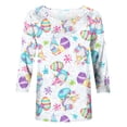 thumbnail image 5 of YanHoo 3/4 Sleeve Easter Tops for Women Easter Shirts for Women,2024 Women's Fashion Tees Casual Crewneck 3/4 Sleeve Loose Cute T Shirt Ladies Top, 5 of 6