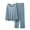 Blue, variant on Cute Sets for Women Womens Soft Loungewear Outfits, Crew Neck Long Sleeve Top Wide Leg Pants, Comfortable Two Piece Home Pajama Set Gray L