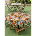 thumbnail image 4 of Outdoor Tablecloths with Umbrella Hole & Zipper, Spring Flowers Round Tablecloth 54 Inch, Watercolor Floral Daisy Poppy Plants Rustic Waterproof Table Cloth, Patio/Pool/Picnic Table Covers, 4 of 8