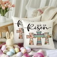 thumbnail image 4 of He is Risen Easter Pillow Covers 18X18 inch Religious Faith Cross Porch Outdoor Pillowcase,Christian Farmhouse Cushion Case Spring Decor Throw Pillow Covers for Home Sofa Couch（3-18a）, 4 of 6