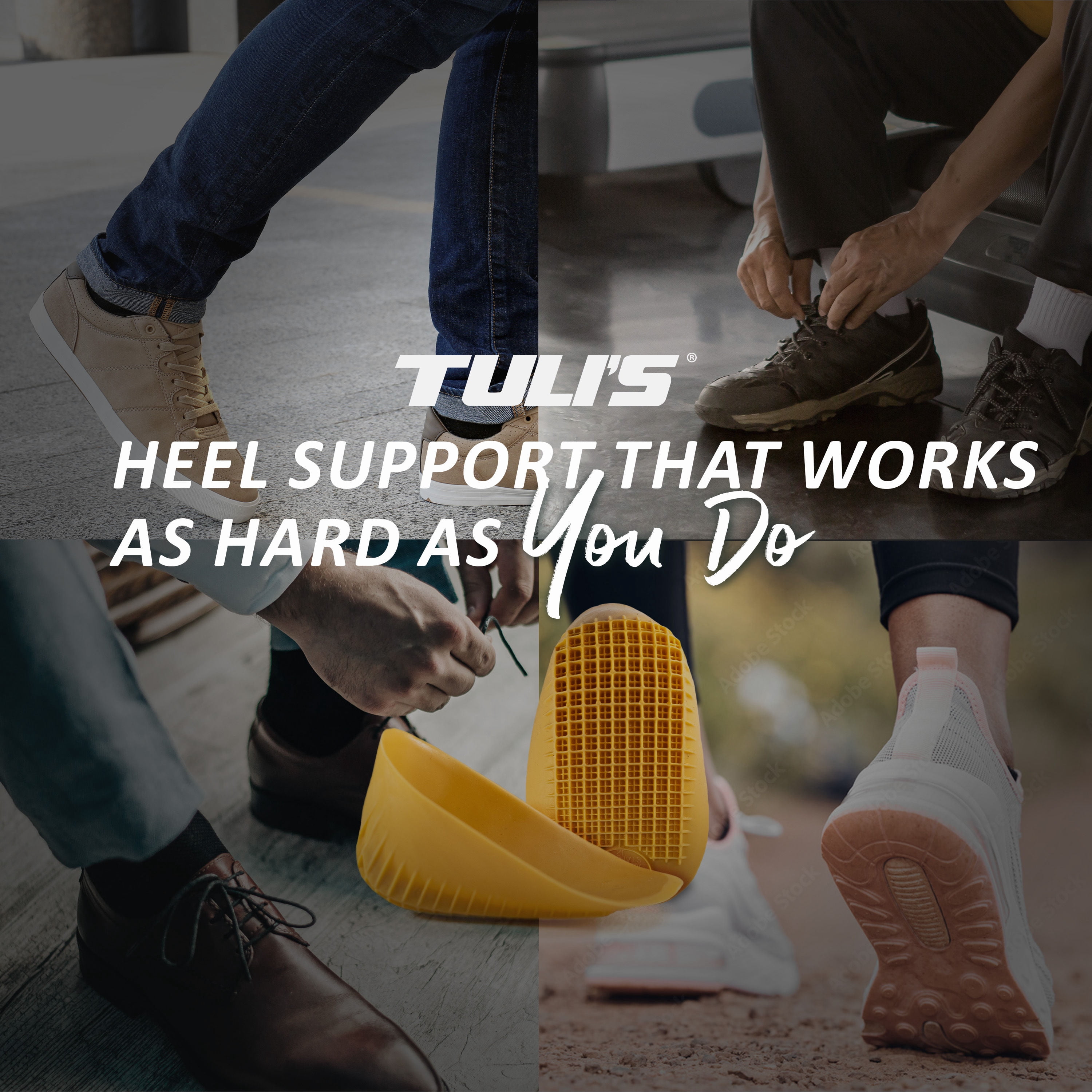 (2 pack) Tuli's Classic Heel Cups, for Heel Pain & Plantar Fasciitis, All Day Comfort, Yellow, Regular Size, 1 Pair