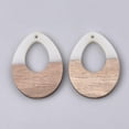thumbnail image 2 of 2 colgantes de resina y madera en forma de lágrima. Accesorio colgante en color blanco crema., 2 of 2