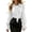 B-White, variant on Fengactive Womens Elegant Blouse Long Sleeve Flounce Cuff V Neck Button Down Workwear Office Shirt