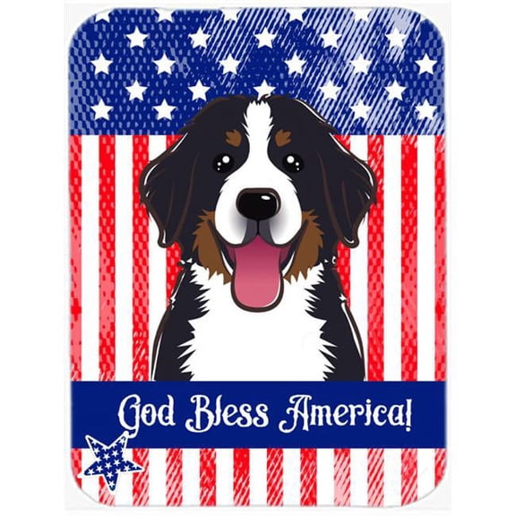 Carolines Treasures  God Bless American Flag with Bernese Mountain Dog Mouse Pad