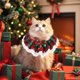 thumbnail image 1 of Christmas Cats Collar Scarf Braideds Decoration Necklace Bow Tie Bells Pet Winter Accessories Necklace Holiday Decoration, 1 of 6