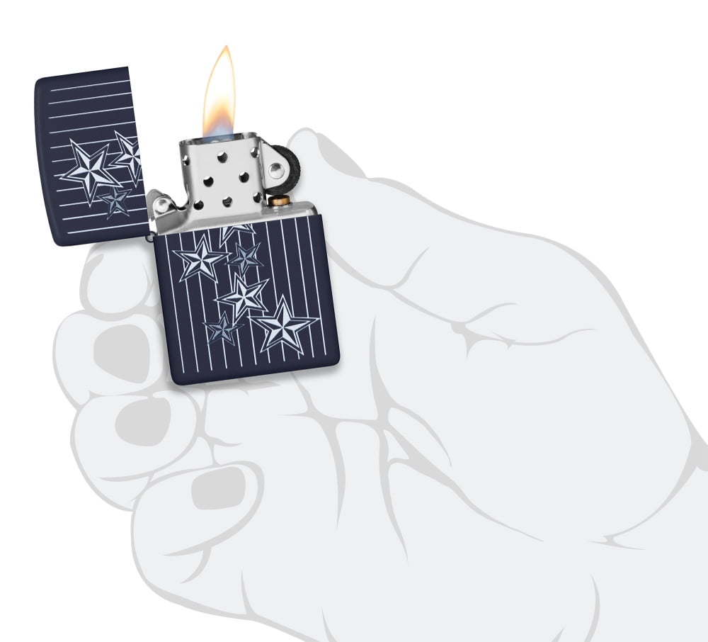 Zippo Star Design Navy Matte Pocket Lighter