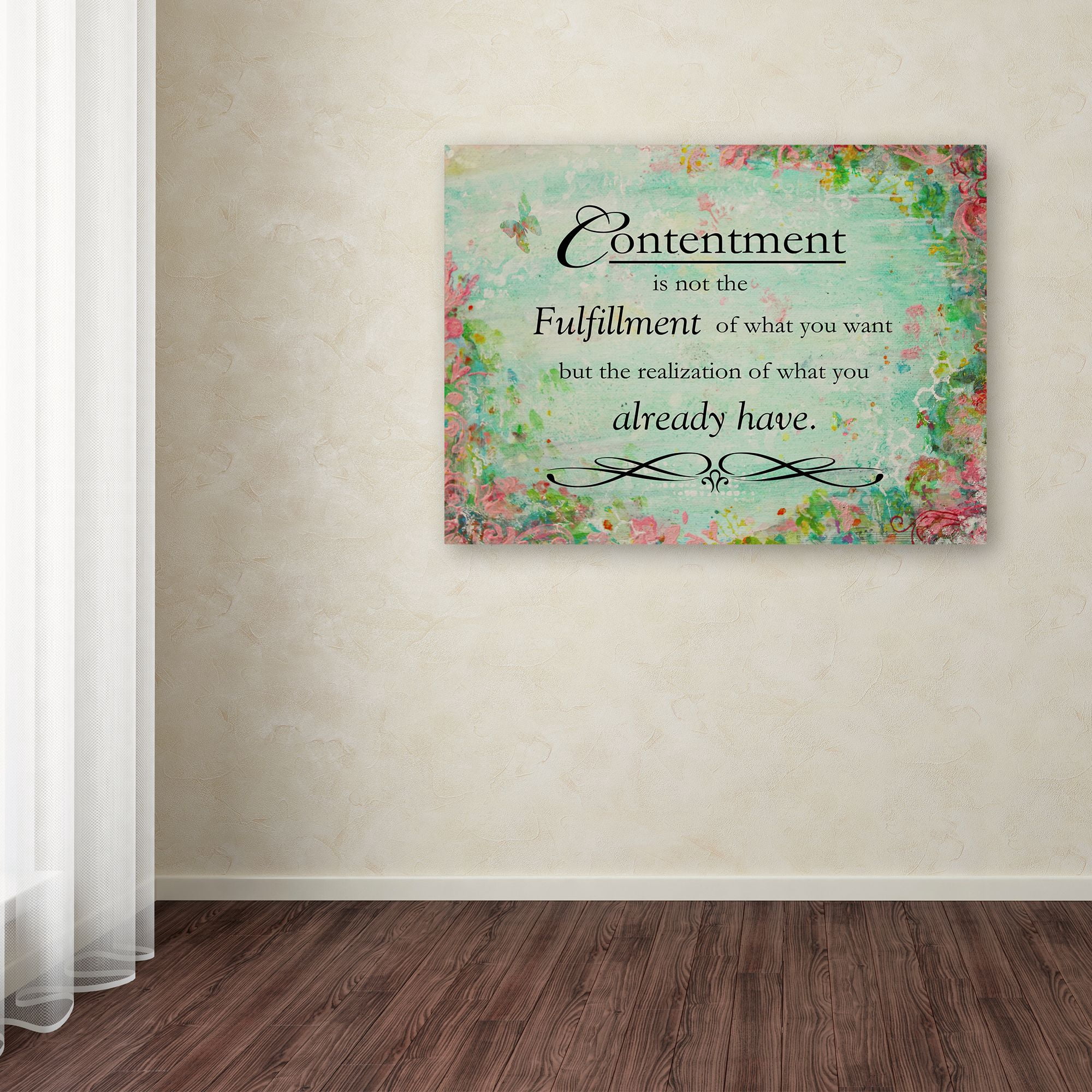 Trademark Fine Art 'Contentment (floral theme)' Canvas Art by Janelle Nichol