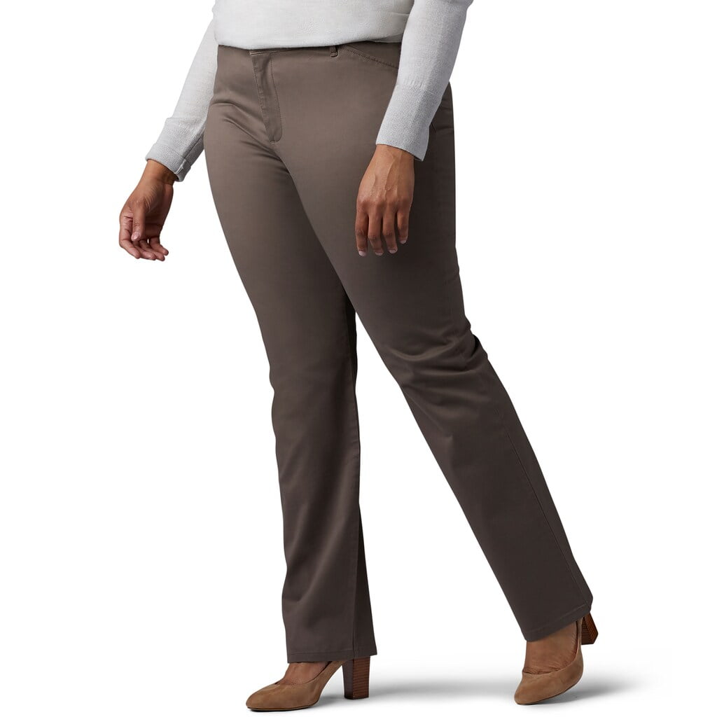 Plus Size Lee Relaxed Fit StraightLeg Pants Deep Breen