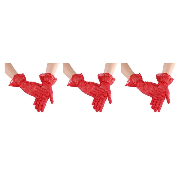 Sonducket 1 par de guantes de encaje para niña, ropa de mujer, decoración de tipo corto, accesorio de moda para decoración de dedos, para Type1 NO1