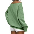 thumbnail image 2 of Wevis Women's Off Shoulder Long Sleeve Knit Tops Loose Casual Pullover With Front Pocket, 2 of 5