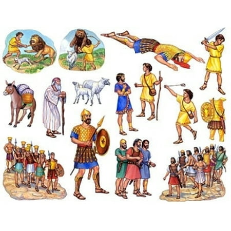 David and Goliath Toggle Size Bible Felt Figures For Flannel Board ...