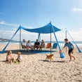 thumbnail image 2 of LAUSAINT HOME Beach Tent, 10x10FT Easy Pop Up Beach Canopy Sun Shade UPF 50+ Protection with 4 Windproof Stability Poles and Sandbags, Outdoor Sun Shelter for Family Camping, Sky Blue, 2 of 11