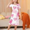 thumbnail image 2 of Einccm Girls Nightgowns Princess Cute Pajamas Soft Short Sleeve A-Line Sleepwear Mid Calf Nightdress for Kids Toddlers and Big Girls 3-12 Years Loungewear PJs, 2 of 6