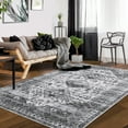 thumbnail image 3 of CAROMIO Area Rug Washable Rug Modern Bordered Area Rug for Living Room Contemporary Bedroom Rug Low Pile Anti-Slip Backing Indoor Carpet, 5' x 7' Gray, 3 of 7