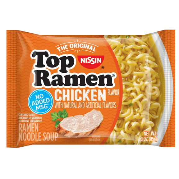 Nissin Foods Top Ramen The Original Ramen Noodle Soup, Chicken Flavor, 3 oz Bag, Shelf-Stable