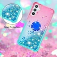 thumbnail image 5 of Clear Case for Samsung Galaxy A54 with Kickstand for Girls Women, Liquid Glitter Sparkle Bling Cute Case Gradient Quicksand Cover for Samsung Galaxy A54 JB Powder Blue, 5 of 14