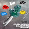thumbnail image 4 of EAGLE 1 (250 Count) Metal Roofing Screws Painted Hex Washer Head Sheet Metal Roof Screw. Self Starting/self Tapping Metal to Wood, Sheet Metal Roofing siding Screws (2.5", Forest Green), 4 of 6