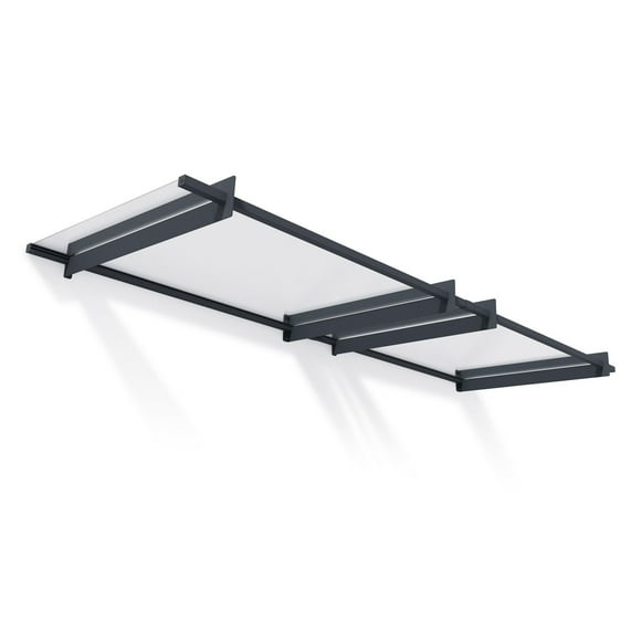 CANOPIA par PALRAM Nancy Auvent fixe pour portes et fenêtres de 3 pi x 10 pi - Gris