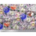 thumbnail image 2 of Soimoi Tissu Poly Georgette Rayé & Imprimé Floral Orchidée au Mètre 52 Pouces de Large, 2 of 3