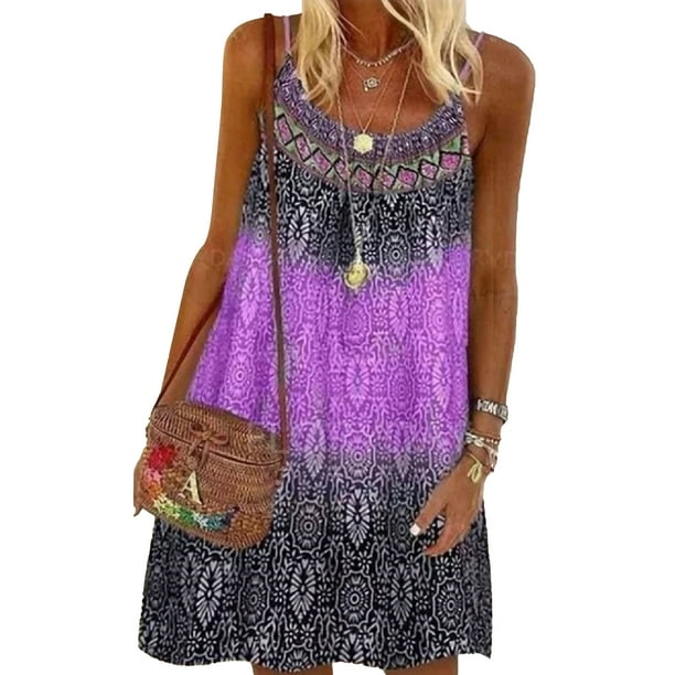 Colisha Boho Tanks Dress For Women Floral Summer Dresses Sleeveless