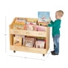 thumbnail image 4 of Guidecraft Guidecraft Mobile Book Organizer - Wooden Rolling Bookshelf and School Supply Cart with Casters and nameplate labels - Classroom Storage Furniture, 4 of 4