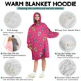 thumbnail image 5 of Wearable Oversized Blanket,Pink Skull Snowflake Pattern Wearable Blanket Hoodie for Adults,Cozy Hooded Blankets with Super Pockets,Super Warm Fuzzy Pullover for Women & Men, 5 of 6