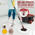 thumbnail image 2 of Spin Mop and Bucket with Wringer Set, 360° Mop and Bucket Set for Floor Cleaning, Stainless Steel 61" Adjustable Extended Handle with 3 Microfiber Mop Refills, Black&Red, 2 of 13