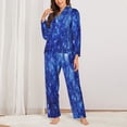 thumbnail image 2 of Fotbe Blurred Star Snow Christmas Pattern Long Sleeve Pajama Set for Women,Sleepwear Set,2-piece Loungewear Set,Soft PJs Comfy Nightwear with Pockets -X-Large, 2 of 7