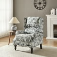 thumbnail image 6 of Vintage Floral Wingback Manual Push Back Recliner Chair for Living Room GREENGUARD Certified Grey, 6 of 9