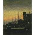 thumbnail image 2 of Louis Michel Eilshemius 20x24 Gold Ornate Framed and Double Matted Museum Art Print Titled - New York Roof Tops, 2 of 4