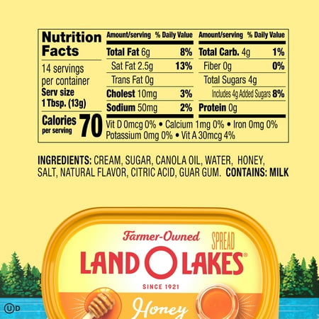 Land O Lakes Honey Butter Spread, 6.5 oz Tub