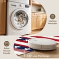 thumbnail image 5 of ODIKA 3'x5' Ultra-Soft Throw Mat, July Fourth Independence Patriotic Interlocking Stars Stripe None Washable, Bare feet friendly, Easy Care Indoor rug for Bedside, Vanity, 5 of 7