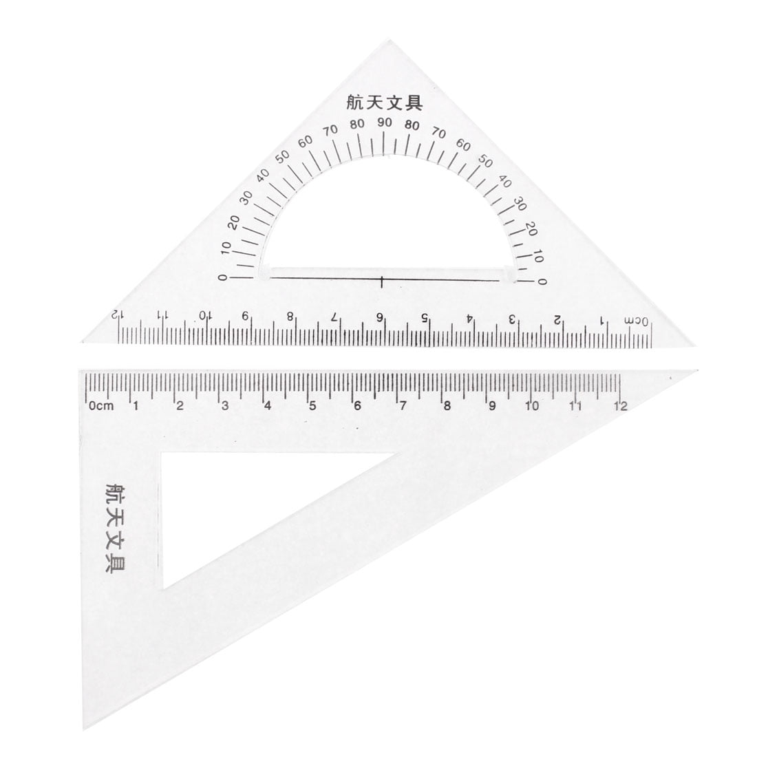 Ruler Set Protractor Plastic Triangle Square Half Circle for Drawing Maths Angle 