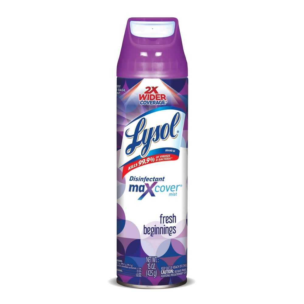 Lysol Max Cover Disinfectant Mist, Fresh Beginnings, 15oz