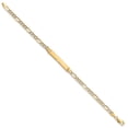 thumbnail image 2 of 14k Pav Figaro ID Bracelet in 14k Yellow Gold w/ Rhodium Plating, 2 of 3