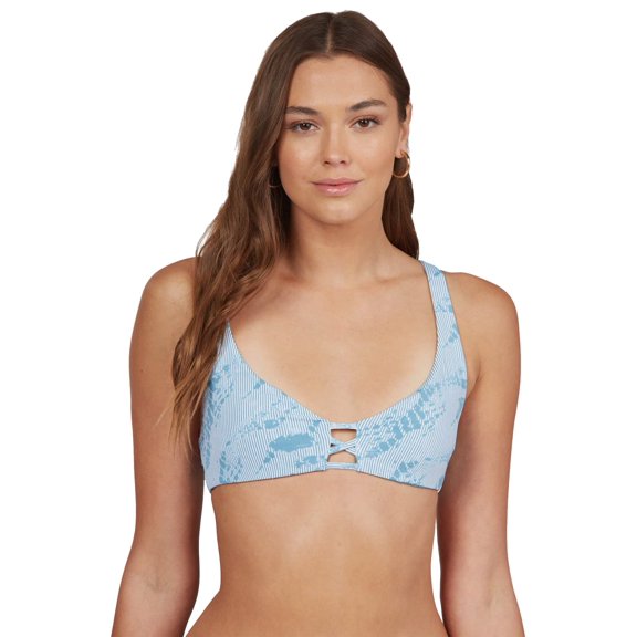 Roxy Sea & Waves Reversible Printed Tri Adriatic Blue Tie-Dye Stripe LG