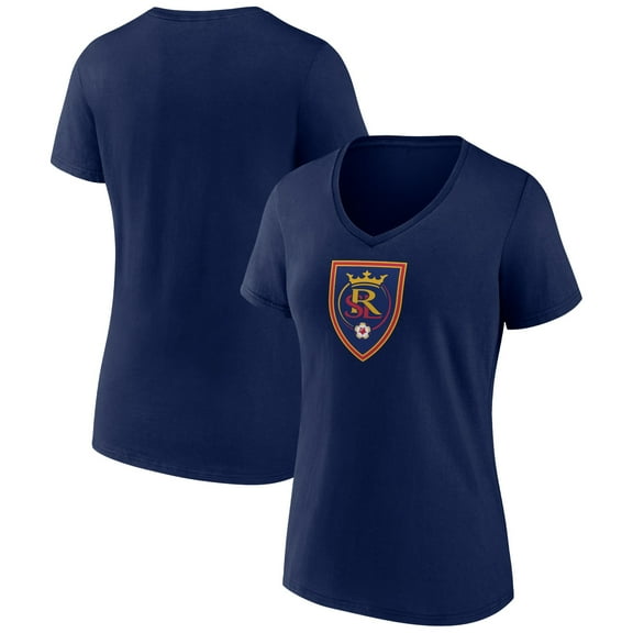 Women's Navy Real Salt Lake Official Logo V-Neck T-Shirt