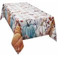 thumbnail image 1 of Thanksgiving Pumpkins Tablecloth Rectangle Round Table Cloth 60x120 Inch, Blue Orange Indoor or Outdoor Tablecloth, Waterproof Fabric Washable Table Cover for Party Holiday Picnic Kitchen Fall Decor, 1 of 6