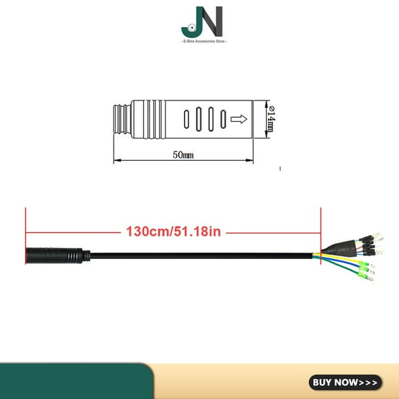 E-bike Motor Cable 9 Pin Female Adapter Bicycle Connector Extension Wire