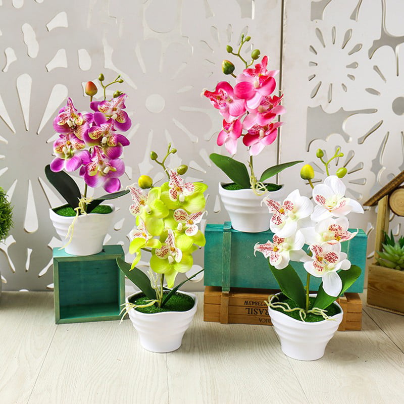 Silk Artificial Fake Orchid Flower Potted Plant Bonsai Party/Garden/Home Decor 