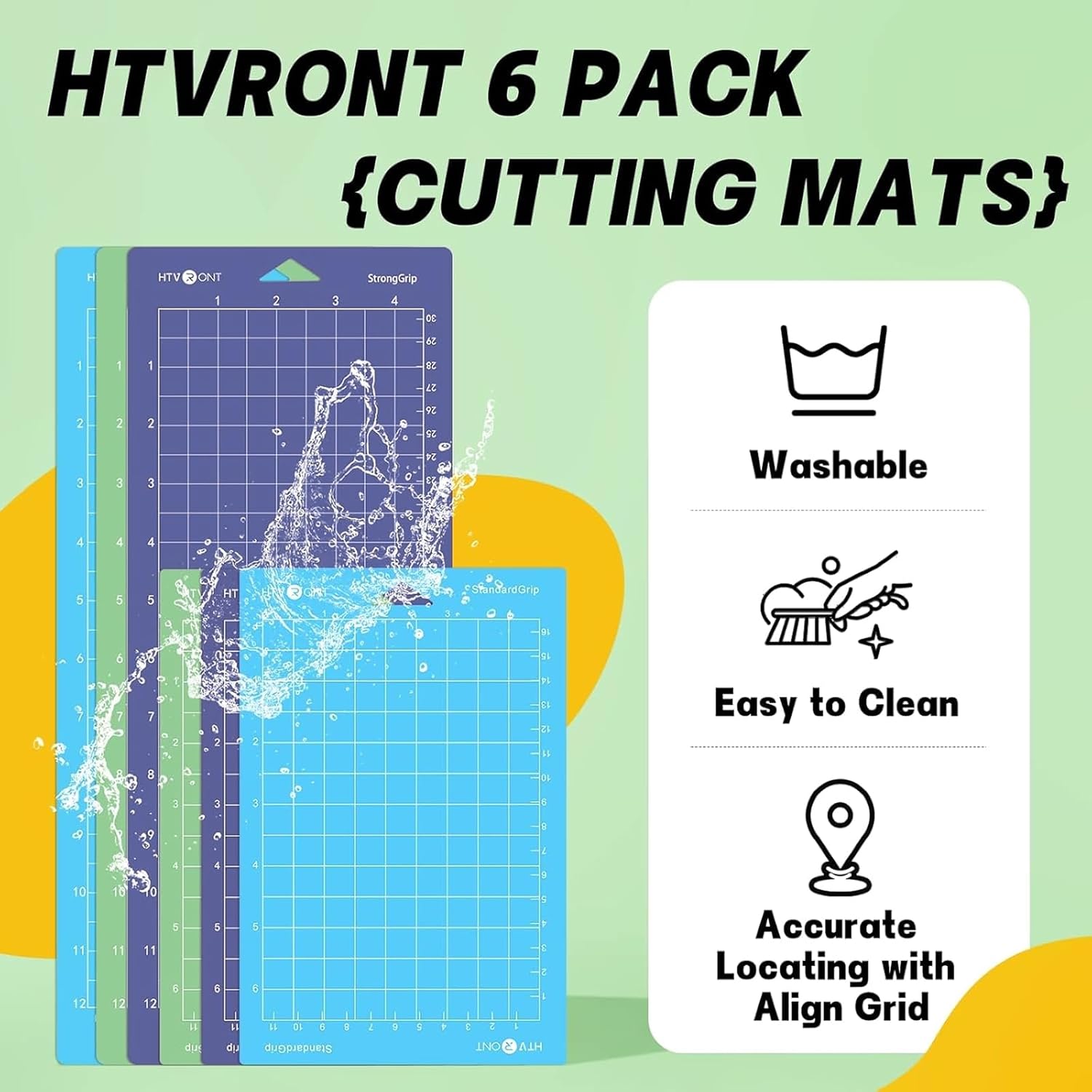 Cutting Mat Compatible with Cricut Joy/Joy 2, 6 Pack Cutting Mats (3 Pcs 4.5X12in & 3 Pcs 4.5X6.5in), Variety Adhesive Cutting Mats Replacement Accessories Compatible with Cricut Accessories