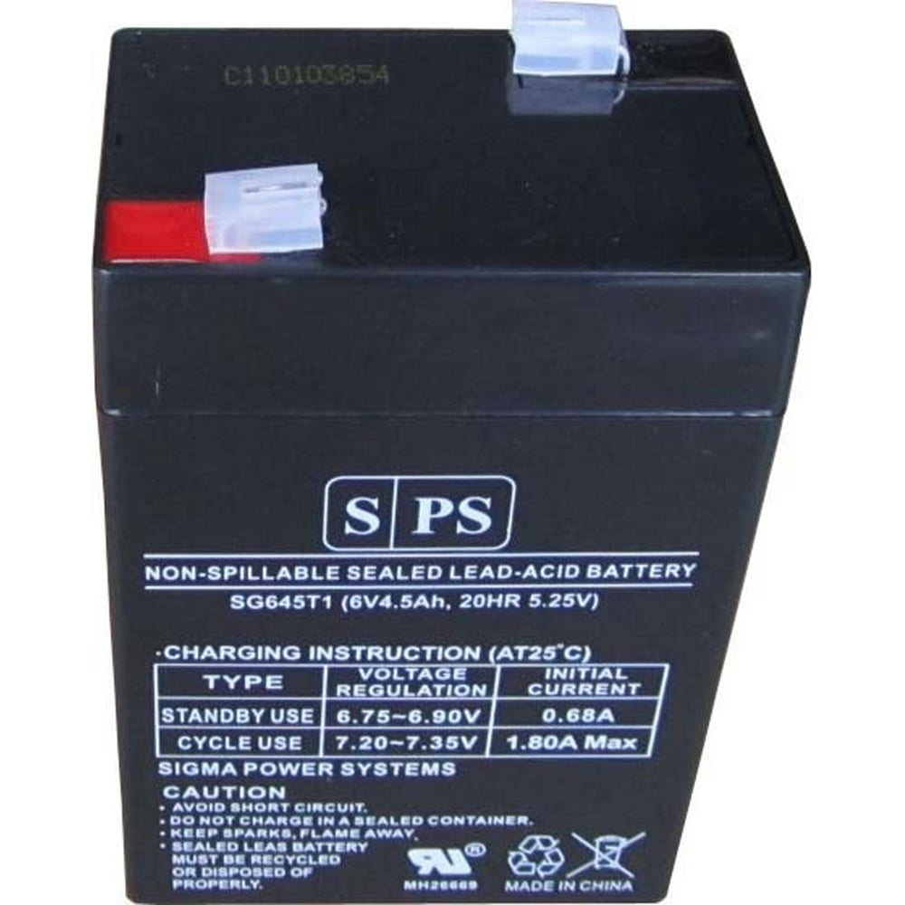SPS Brand 6V 4.5 Ah (Terminal T1) Replacement battery SG0645T1