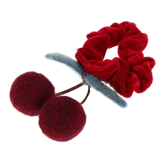 LOLIPPYY Fuzzy Hair Ties Red Fabric Hair Accessory Prevents Slipping For Daily Life 1Pack