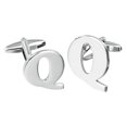 thumbnail image 4 of 1 par elegante hombres de la gemelos gemelos boda , Q Q Yinane Gemelos con letras del alfabeto, 4 of 6