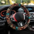 thumbnail image 4 of Pzuqiu Brown Aztec Car Floor Mats Vehicle Steering Wheel Cover for Women Easy Installation All Weather Car Mats Set Dust Proof Car Interior Accessories for SUV, Vans,Sedan,Truck 5 Pcs, 4 of 6