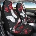 thumbnail image 4 of FOR U DESIGNS Butterfly Rose Pattern Car Seat Covers Breathable Car Seat Cover Protector Set for Front Seat, 2 PCS Stretchy Auto Interior Covers Fit for SUV, Truck, Van, 4 of 7
