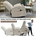 thumbnail image 5 of Power Lift Recliner Chair with Massage and Heat for Elderly, Segmart Overstuffed Wide Recliners, Heavy Duty Motion Mechanism with USB and Type C Ports, 2 Steel Cup Holders, Beige, 5 of 8