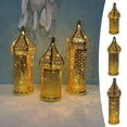 thumbnail image 3 of Moroccan Lantern Light Props Iron Desk Lamp for Wedding Hollow LED Wind Lamp,Large, 3 of 6